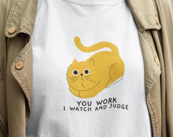 T-shirt graphique drôle de chat, t-shirt confortable pour les amoureux des animaux de compagnie
