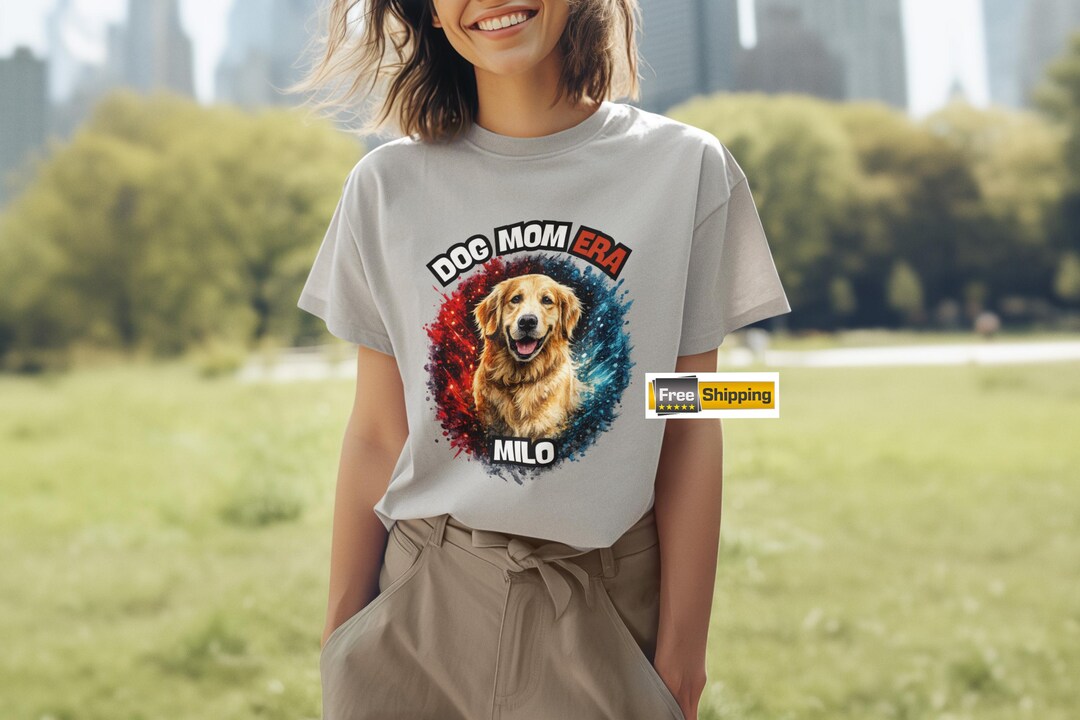 Custom Golden Retriever Dog Mom Shirt - Personalized Pet Portrait Tee ...