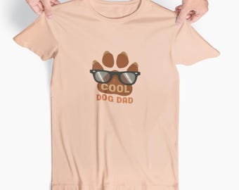 -shirt Cool Dog Dad avec pattes de chien | palette de bruns beiges