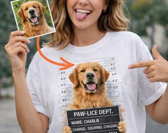 T-shirt photo personnalisé pour animal de compagnie, t-shirt personnalisé portrait chien chat