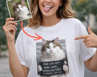 T-shirt photo personnalisé | Vêtements drôles de portrait de chat