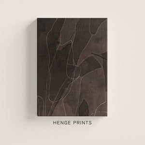 Earthy Abstract Painting, Dark Brown Wall Art, Industrial Wall Decor, Living Room Decor | Unique Artwork, Digital download | H045
