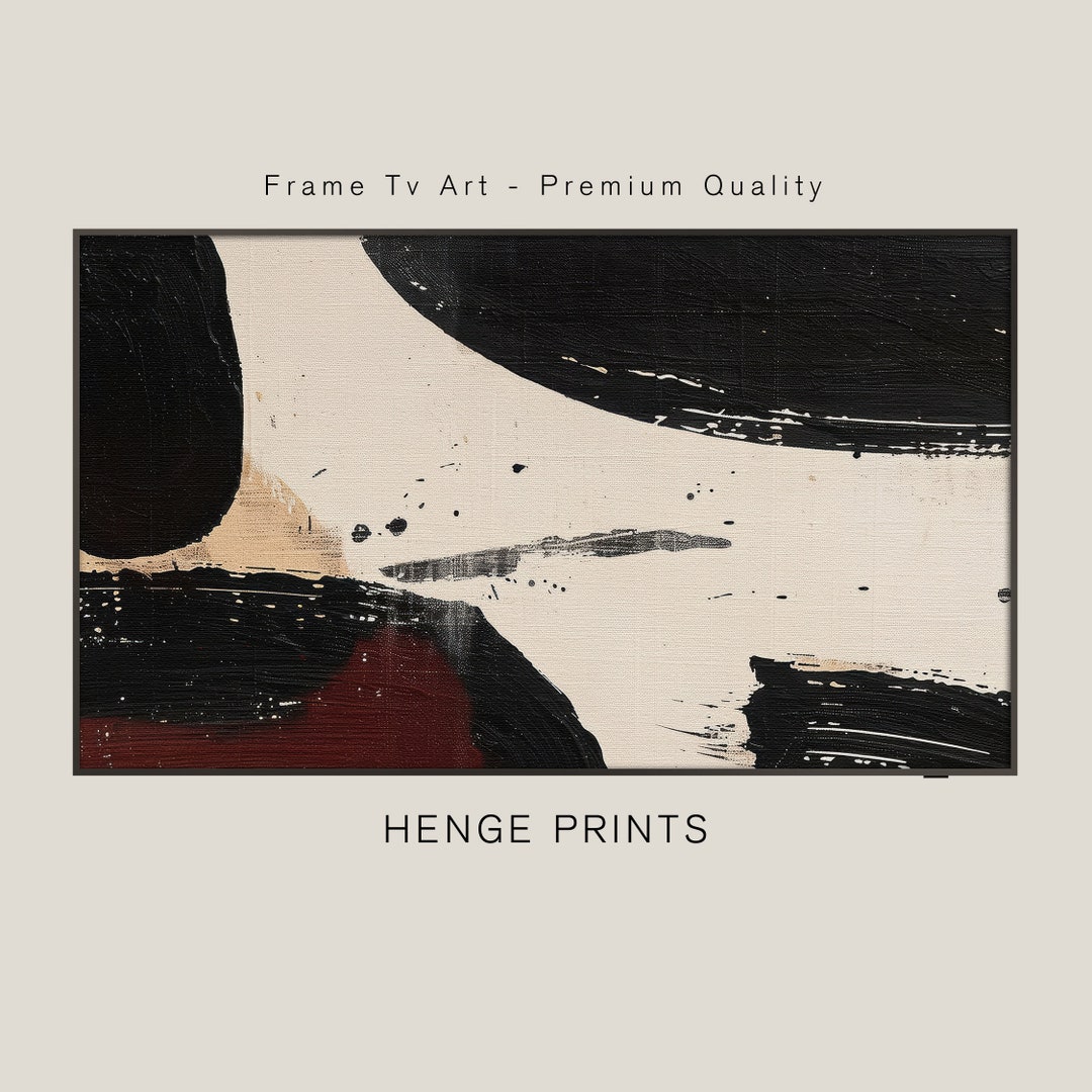 Samsung Frame Tv Art Wabi Sabi Painting Soft Shapes Japandi Abstract