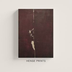 Burgundy Abstract Painting | Minimalist Abstract Poster - Dark Wall Decor - digital download - printable wall art - Large Format Wall Art