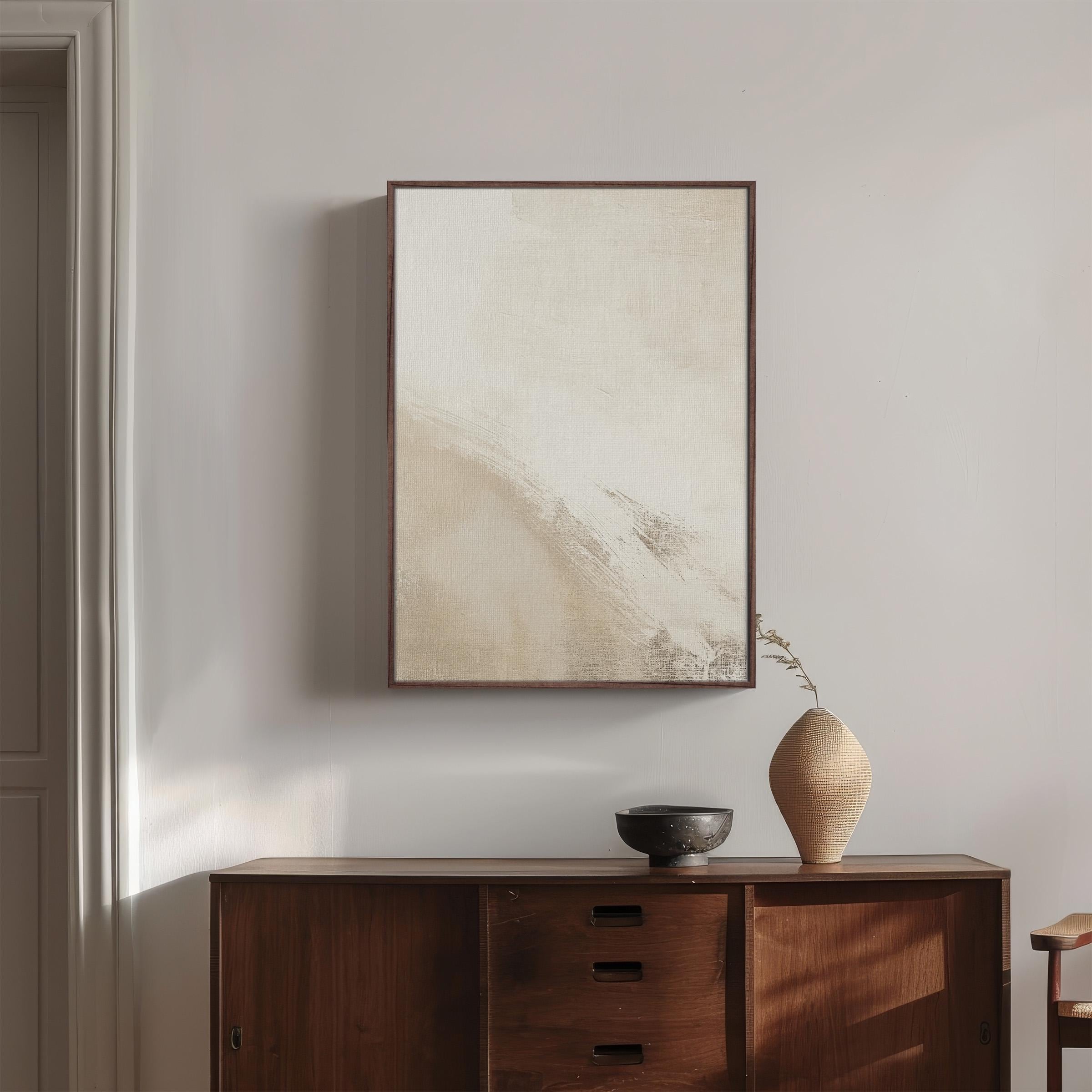 Beige Abstract Painting - Japandi Wabi Sabi Wall Art | Neutral Tones ...