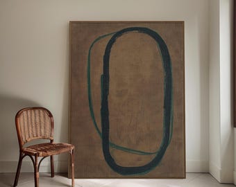 Japandi Painting | Wabi Sabi Minimalist Painting | Hygge, lagom Decor Warm Tones and Earthy Palette Contemporary Wall Art for Home or Office