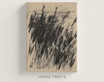 Modern Mid-Century Abstract Art Print: Contemporary Digital Wall Art, Painting in Neutral Tones, Modern Home Décor - Printable Wall Art H010