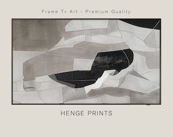Samsung Frame Tv art, Grey abstract Frame Tv Art, Black and Grey digital art, Modern Abstract for TV, Geometric Shapes | digital download
