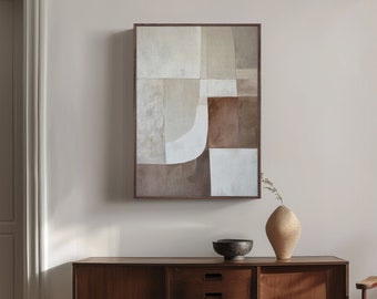 Abstract Beige Brown Digital Download | Minimalist Neutral Tone Poster | Japandi Wall Art | Neutral Boho minimalist Printable Art | H016