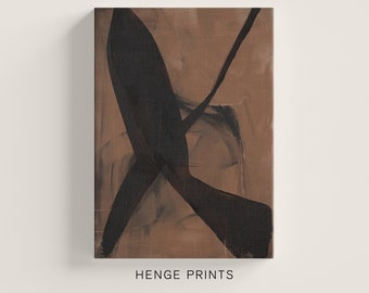 Earthy Abstract Painting Wall Art | Textural Art PRINTABLE Digital Downloadable Print | Neutral Tone Abstract Wall Art Brown and Black Print