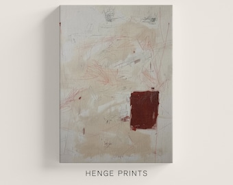 Modern Abstract Painting - Minimalist Abstraction - Minimal Beige Poster - Contemporary Wall Decor - Neutral Tones - Japandi Wabi Sabi Art