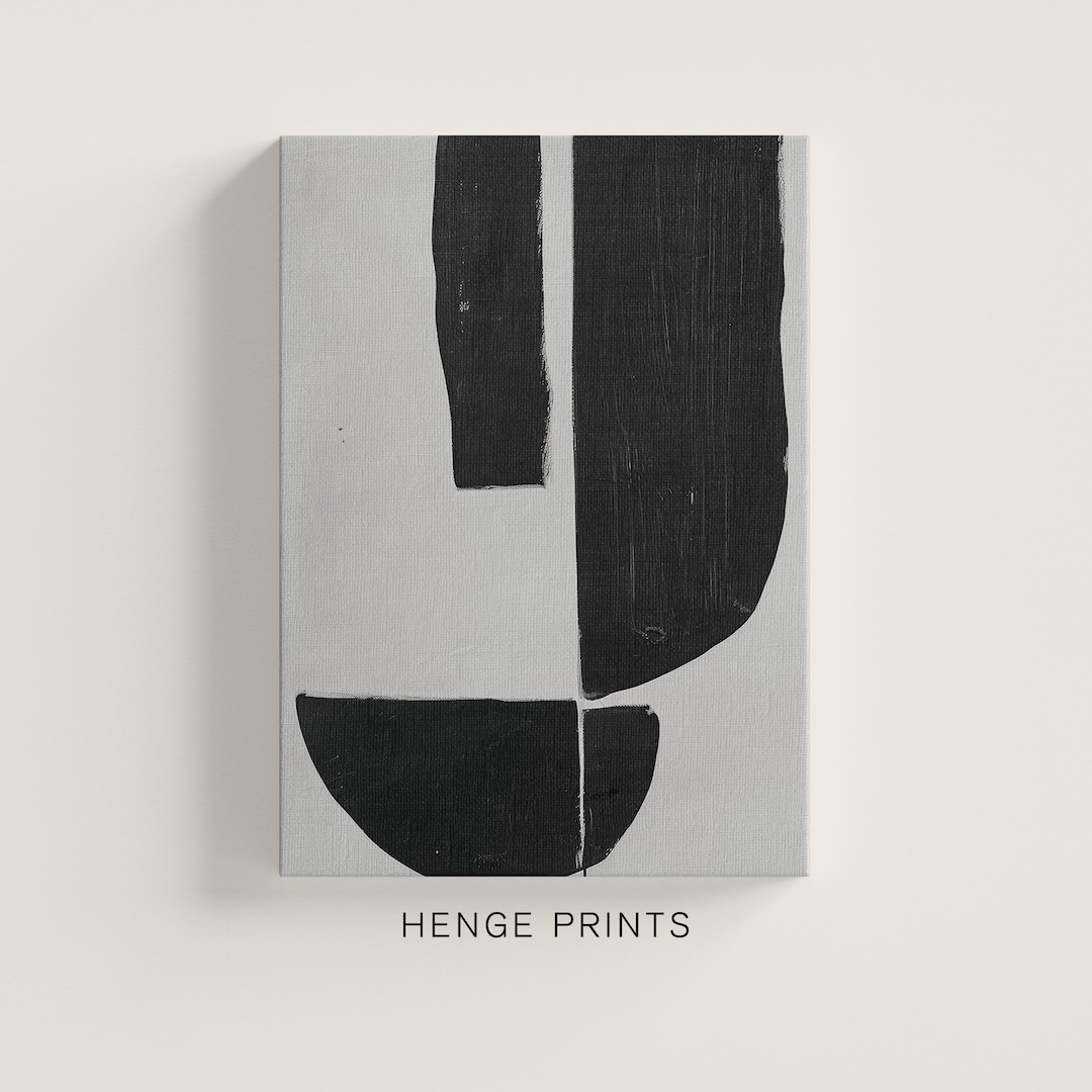 Black and White Abstract Painting | Minimalist Wall Art Printable ...