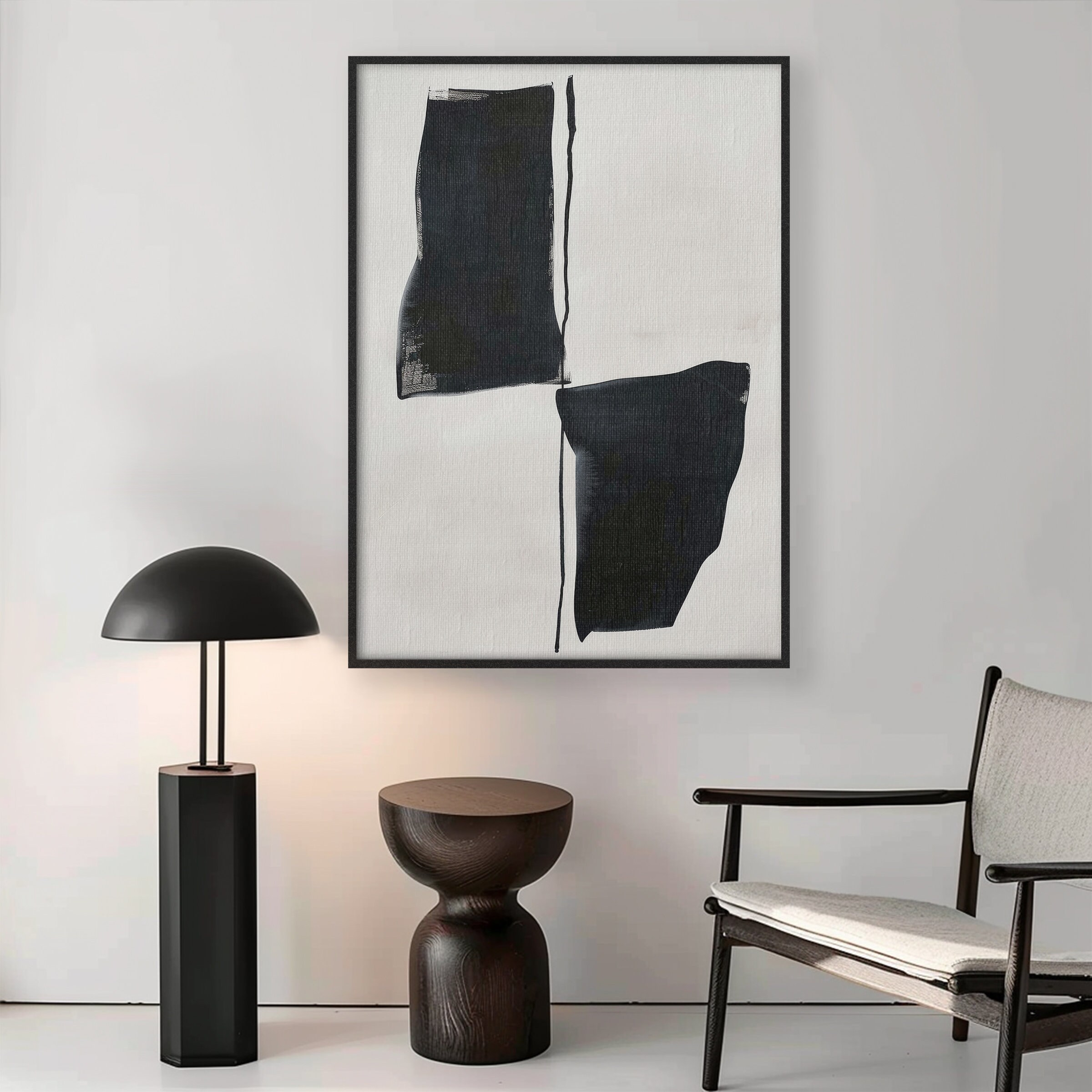 Minimalist Abstract Painting Wall Art | Black and White Art Printable ...