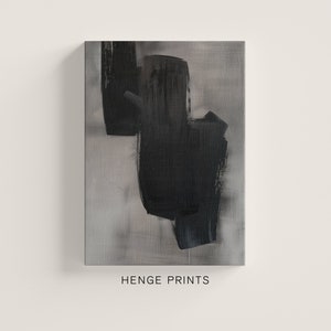Earthy Grey and Black Abstract Painting Wall Art | Textural Art PRINTABLE Digital Downloadable Print | HengePrints | H021