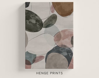 Abstract Large Painting Digital Download | Beige Soft Shapes Wall Art | Neutral Beige Printable Art Japandi Decor Poster Brown Abstract Art