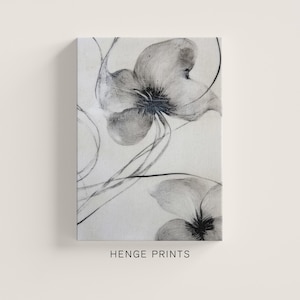 Black and White Floral Art Print | Minimalist Botanical Sketch | Modern Monochrome Decor | Elegant Flower Wall Art for Contemporary Spaces