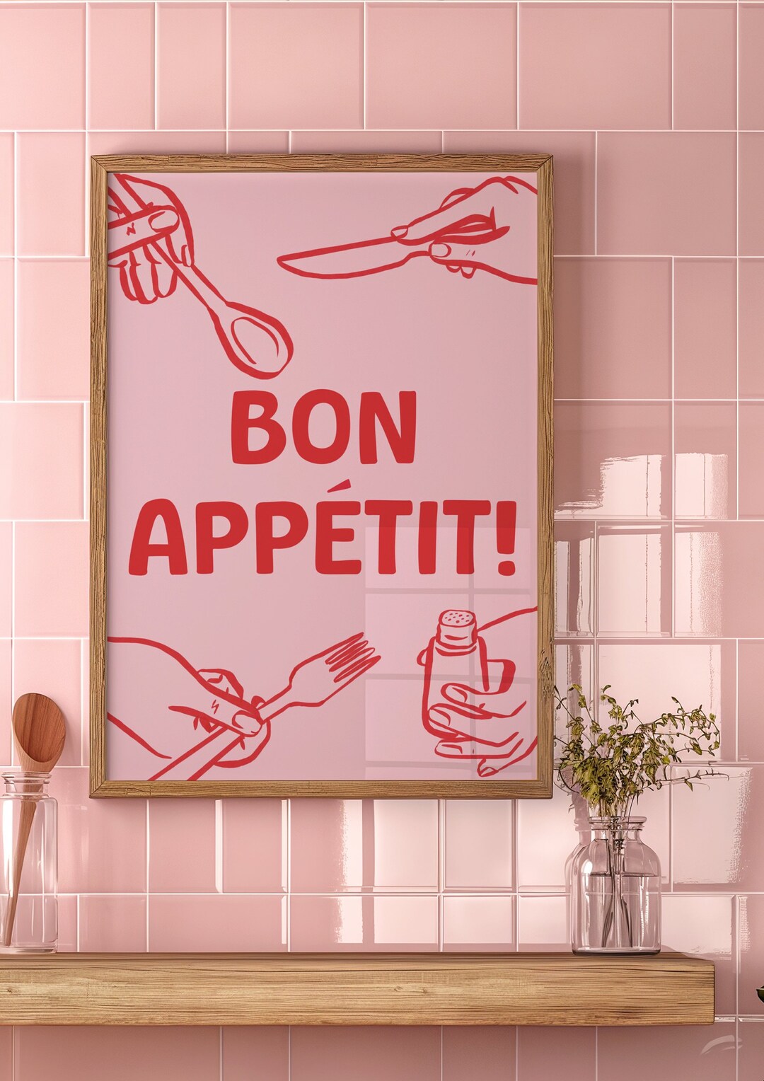 set of 2 bon appetit prints, retro cooking prints,... BON APPETIT! Art Print - Mid Century Wall Art, Retro Fun Printable ...