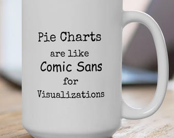 Grappige cirkeldiagrammok voor collega cadeau spreadsheet nerd grap cadeau voor Excel-nerds mok spreadsheetliefhebber - cirkeldiagrammen = Comic Sans