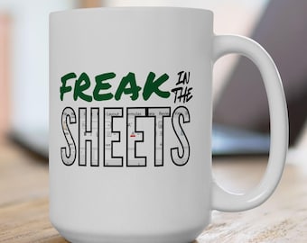 Freak in the Sheets Grappige Excel-koffiemok voor collega cadeau voor data-analist spreadsheet nerd snarky grap cadeau