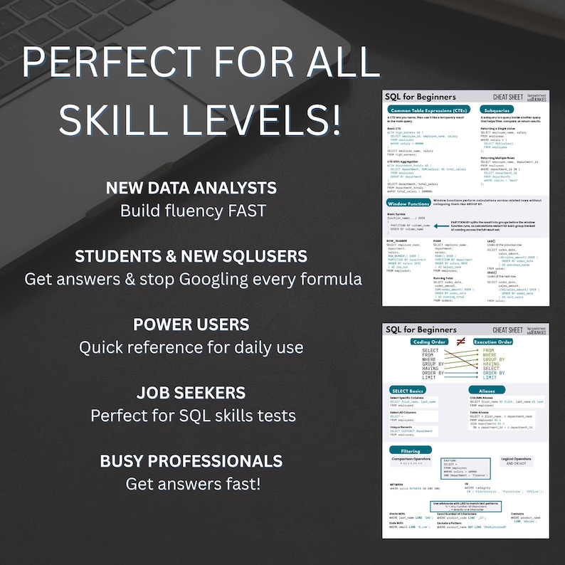 SQL-spiekbriefje Leer SQL-referentietraining voor beginners met gegevensanalisten pdf afbeelding 3