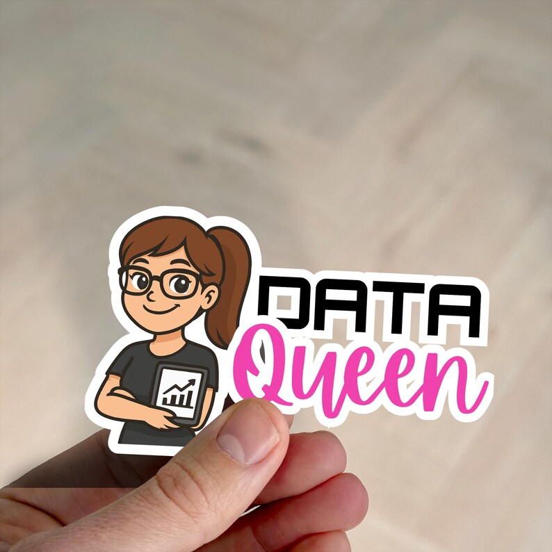 Data Queen Funny Laptop Sticker Water Bottle Gift for Women Teacher ...