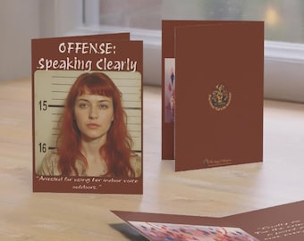 犯罪 はっきりと話す マグショット グリーティングカード