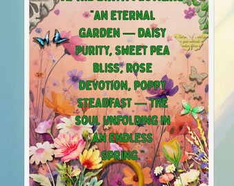 4月の誕生花マグネット、デイジーピュリティ、スイートピーブリス、ローズデボーション、ポピーステッドファスト