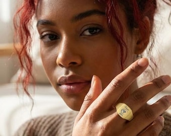 牡羊座の刻印可能なスクエア印章リング、パーソナライズされたステンレススチールゴールド/シルバー