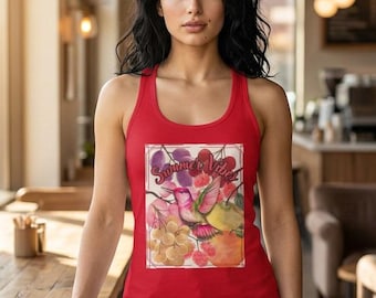 Kolibri Tank Top: Mythic Bloom Fruit Garden Kunst