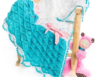 CROCHET PATTERN Candy Clouds Baby Blanket/Any Size Throw Ebook Crochet Pattern in Pdf Instant Download