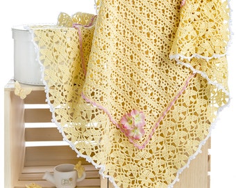 CROCHET PATTERN Baby’s Breath | 3 Yarn Options/Sizes Crochet Blanket PDF eBook