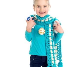 CROCHET PATTERN Cream Puff Scarf Crochet Pattern for Kids & Adult PDF