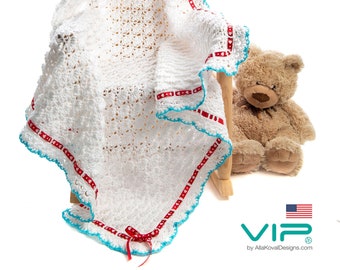 VIP | ENGLISH US Fluffy Clouds Baby Girls Toddler Blanket Ebook Crochet Pattern in Pdf Instant Download