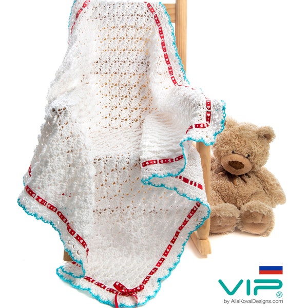 VIP | RUSSIAN Fluffy Clouds Baby Blanket Crochet Pattern Pdf. Описание детского пледа на русском языке; Подробные схемы; эл. версия