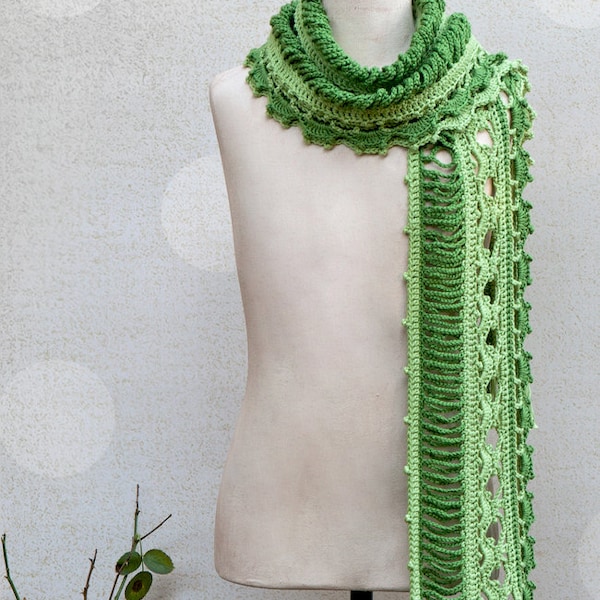 CROCHET PATTERN Dryad Crocheted Scarf Sizes Kids to Adult  ebook PDF