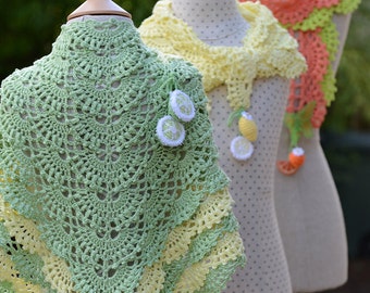 3 CROCHET PATTERNS Tutti Frutti Scarf & Shawl eBook/Pdf