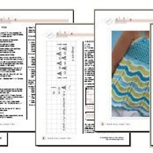 PATTERN Tropical Blue Halter Top Sizes 2-12 Hand Knit Pattern with Crocheted details in PDF image 5