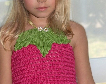 CROCHET PATTERN Fruity Fun 2. Raspberry Top Corset Crochet Pattern/ for Sizes 2-12 Years in PDF