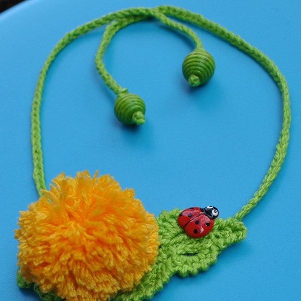 CROCHET PATTERN Imagical Garden. DANDELION Pin/Headband Crochet Pattern in Pdf