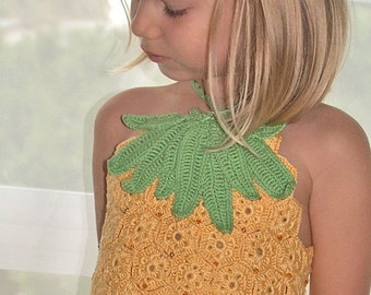 CROCHET PATTERN Fruity Fun. Pineapple Top Crochet Pattern for Sizes 2-12 eBook Instant Download
