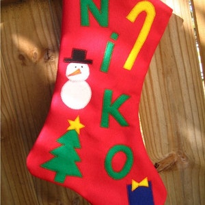 Boys Felt Christmas Stocking Personalized Gift Customized image 3