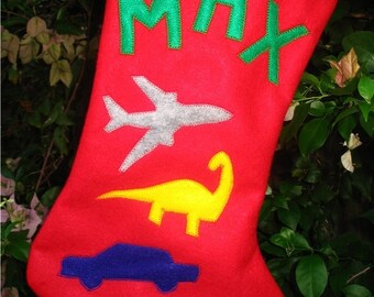 Boys Felt Christmas Stocking Personalized Gift Customized