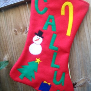 Boys Felt Christmas Stocking Personalized Gift Customized image 2