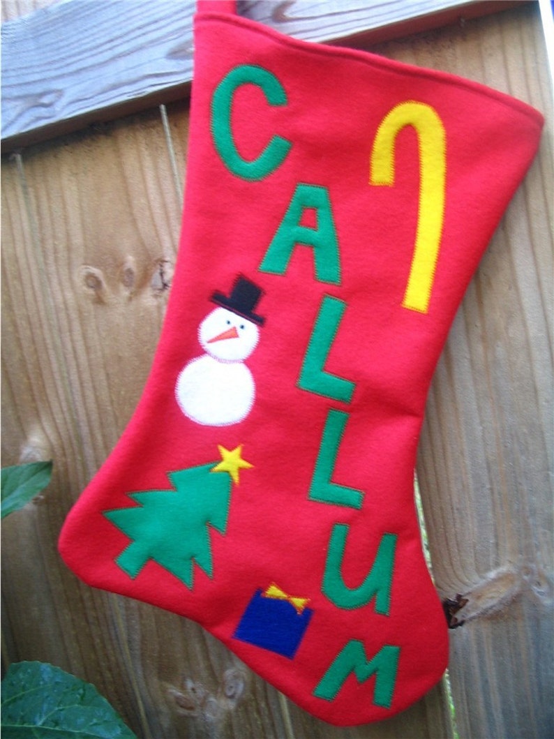 Boys Felt Christmas Stocking Personalized Gift Customized image 2