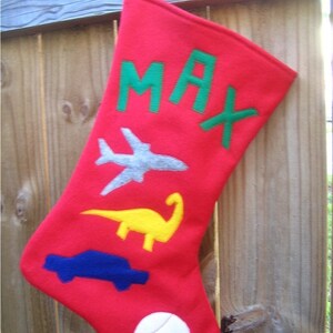 Boys Felt Christmas Stocking Personalized Gift Customized image 5