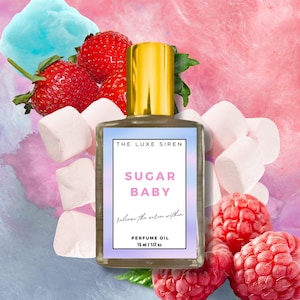 Cotton Candy Perfume Oil-  Sugar Baby -  Raspberry, Sugar Crystals, Vanilla Musk , Marshmallow - Cotton Candy Scent