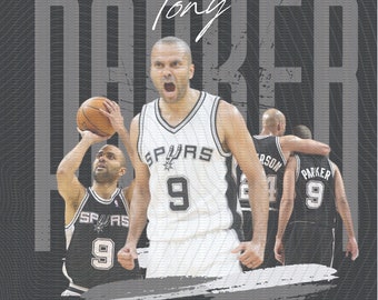Imagen PNG pirata de Tony Parker con los Spurs: Diseño personalizado de baloncesto (descarga digital)
