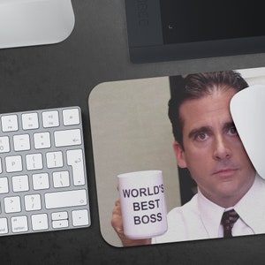 Michael Scott Mousepad, Office Decor The Office, Funny Mousepad, The Office Merch, White Elephant Gift, Gift for Boss, coworker valentines