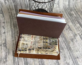 Zippered Insert for Midori Travelers Notebook, Choose your Size - Tim Holtz Eclectic Elements Periodic Chart