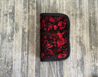 Thread Catcher: Red Hearts, Needle Pad, Cross Stitch Aid